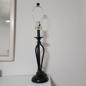 Table Lamp Base Black Metal 28” EUC